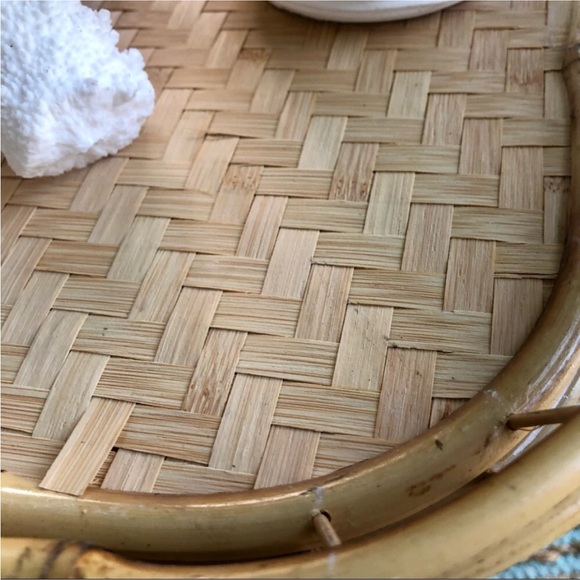4) Vintage Bamboo Trays - Picture 2 of 4